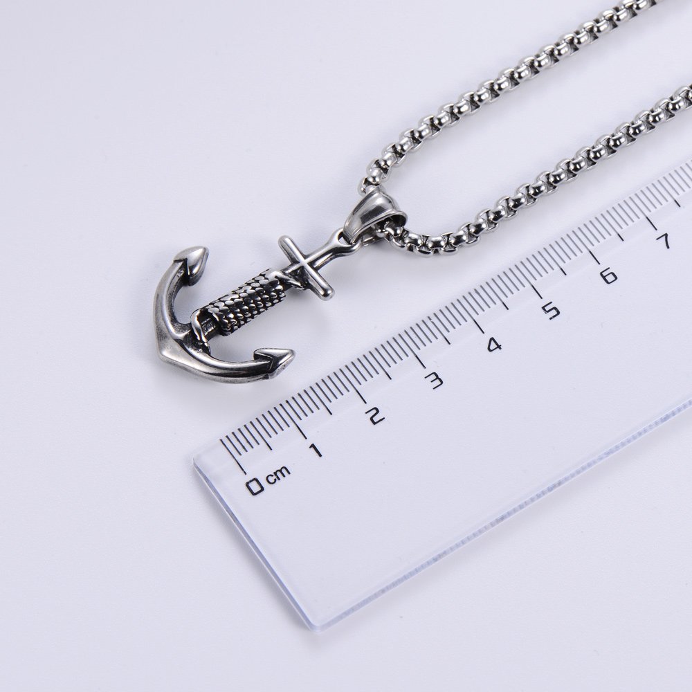 Hip Hop Jewelry Unisex Titanium Steel Spot Wholesale Stainless Steel Pendant Necklace Pirate Boat Anchor