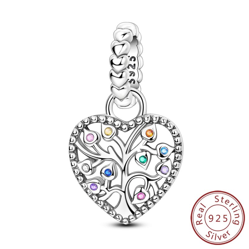 New S925 Sterling Silver Charm Bead Bee Love Life Tree Boat Anchor Pendant Charm DIY Bracelet for Women Gifts Jewelry Wholesale