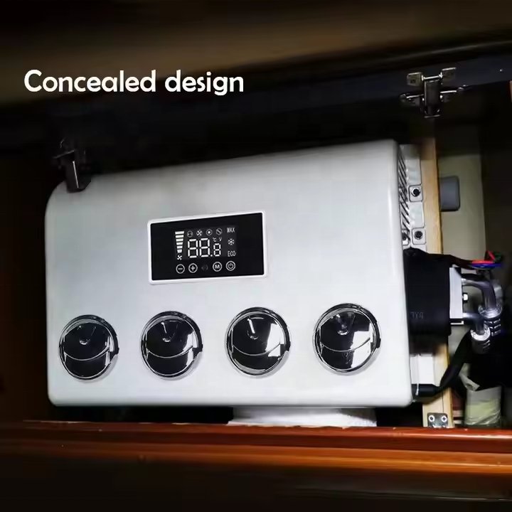 ODM AC.161.075.01 48V 24V Boat RV Camping Caravan Tractor Sleeper Parking Air Conditioner 12 Volt DC Small Car Air Conditioner