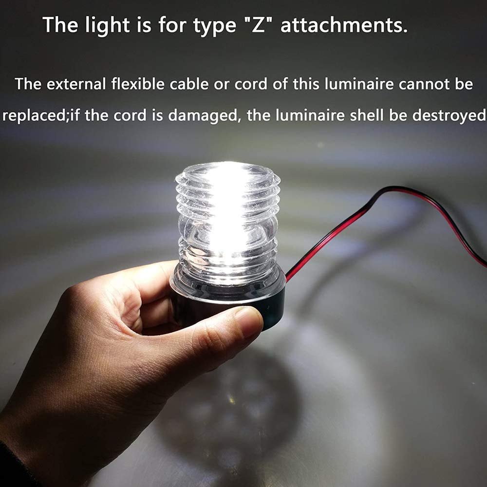 Boat Navigation Anchor Light 12V All Round 360 Degree Red/Green/White LED Daylight Masthead Light Marine Waterproof Signal Light