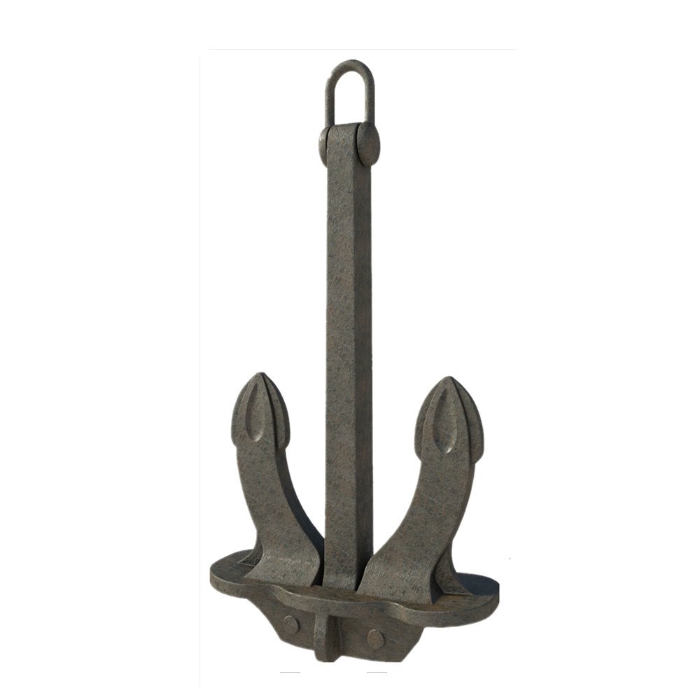 1020 Kgs Hall Anchor Japan Stockless Marine Boat Anchor with Shackle Black Painted Spek Anchor