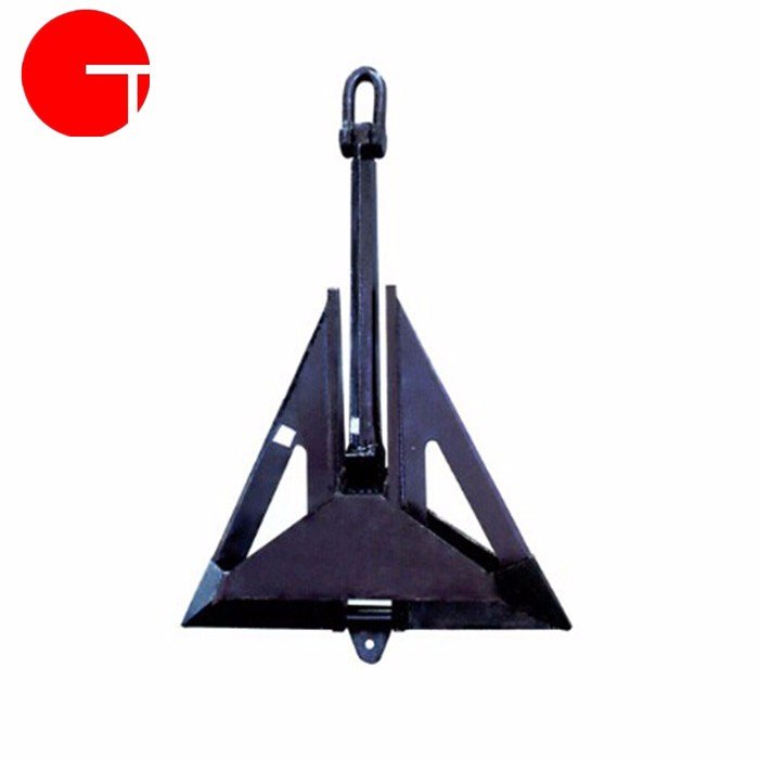 1020 Kgs Hall Anchor Japan Stockless Marine Boat Anchor with Shackle Black Painted Spek Anchor