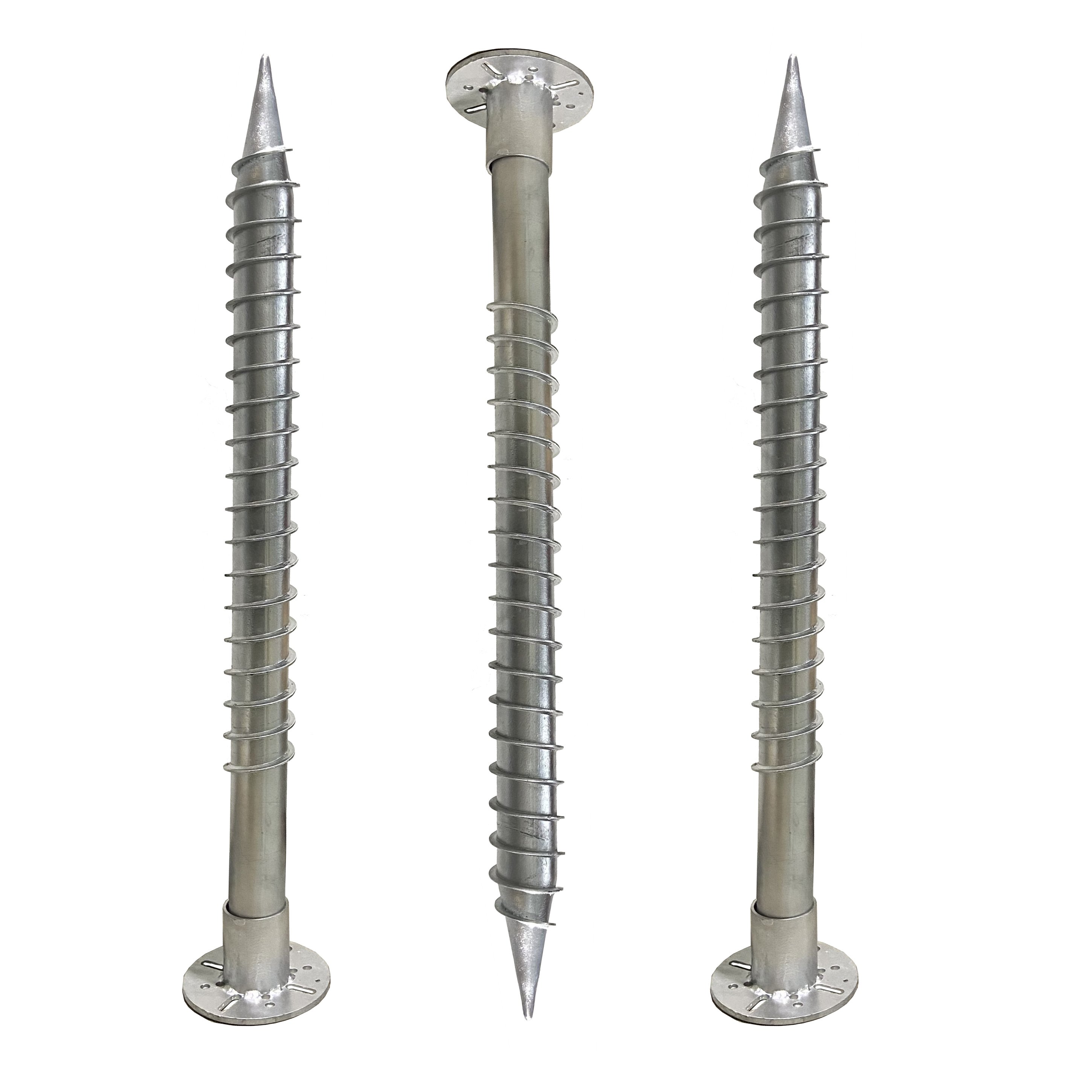 HDG Flange Head Adjustable Helical Pile Solar Ground Anchors For Solar Panel Installation