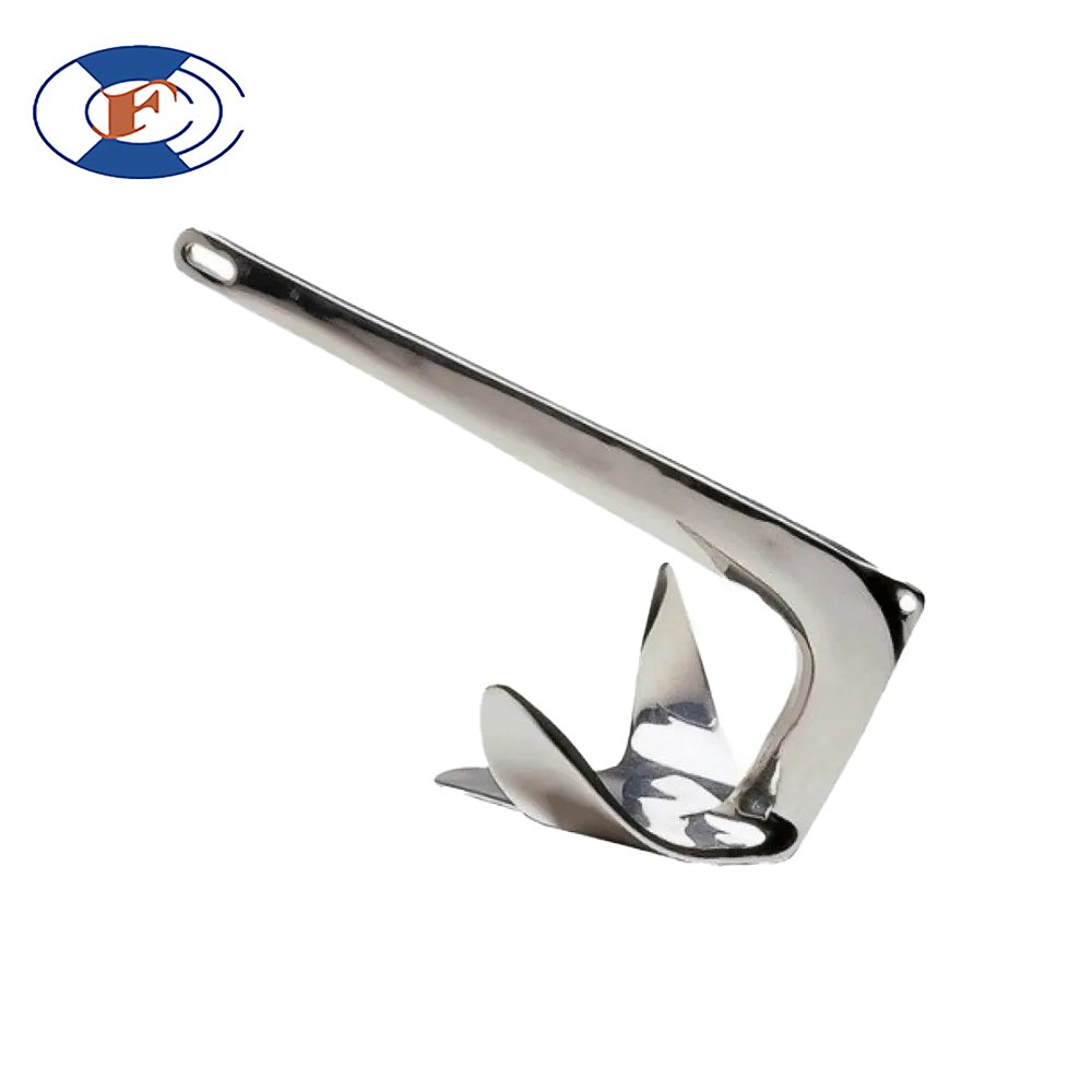 HF Qualified 50kg Stainless Steel Bruce Anchor Zinc Plated Folding Boat Anchor