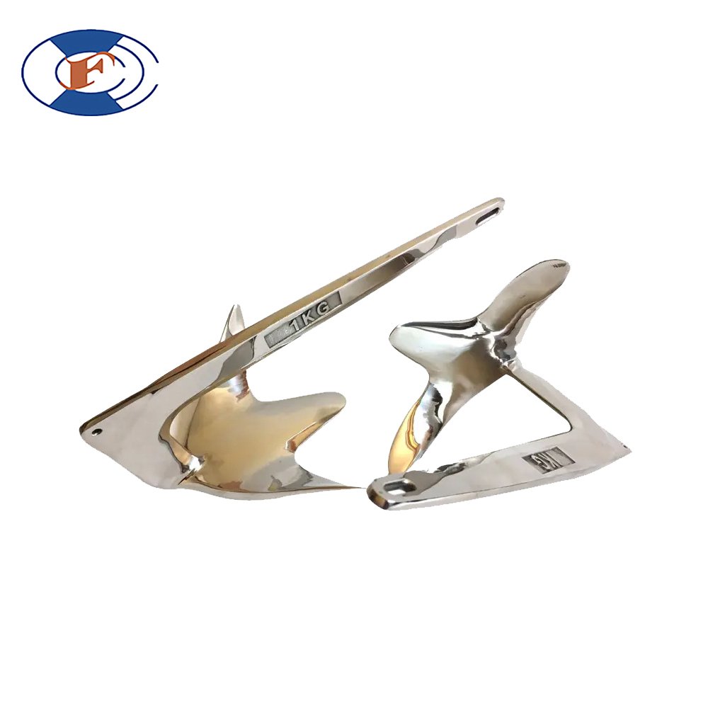 HF Qualified 50kg Stainless Steel Bruce Anchor Zinc Plated Folding Boat Anchor