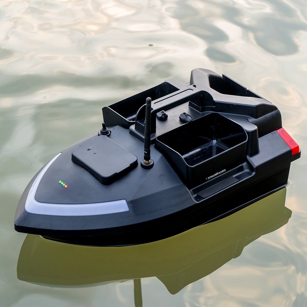 Flytec V020 High Speed 500m GPS RC Bait Boat Intelligent 40 Positioning Points 3 Hoppers Fishing Bait Boat With LED Light