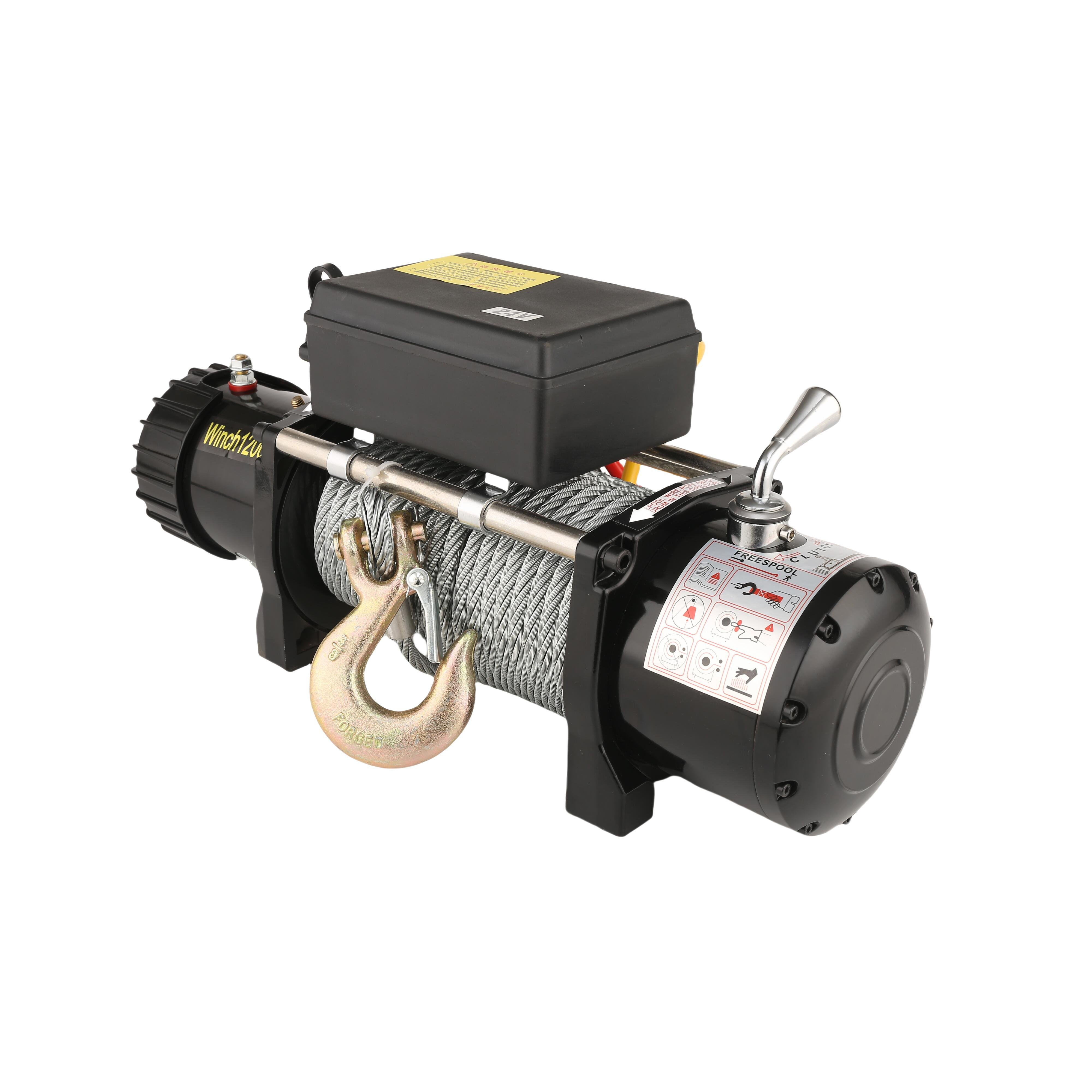 12 Volts 4x4 Electric Winch with 13500lbs DC Motor Manual Steel Wire Rope Remote Control for Cars and Truck Cranes
