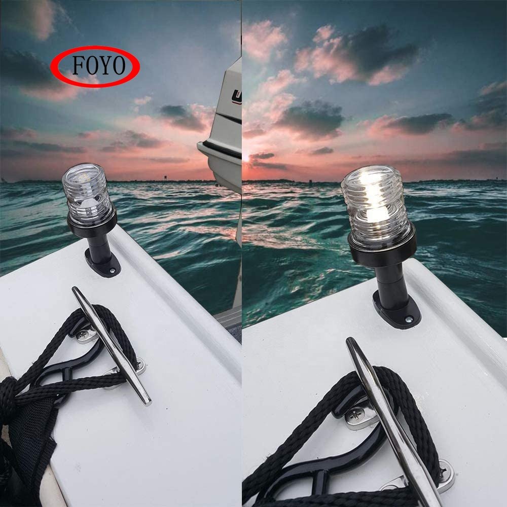 Foyo Marine Navigation Anchor Lights Stern Lamp All Round 360 Degree White LED for Boat Yacht Replacement Parts
