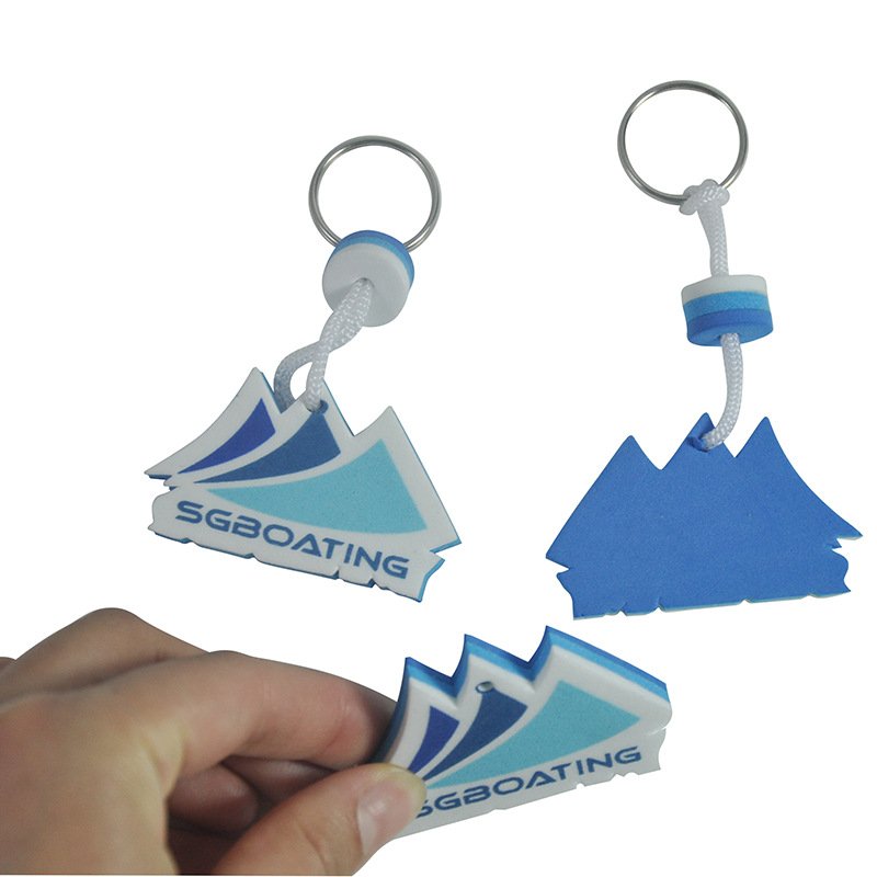 Wholesale Custom Logo EVA Foam Floating Keyring Water Buoyant Keychain High Quality Promotional Boat Floating Keychain for Sport