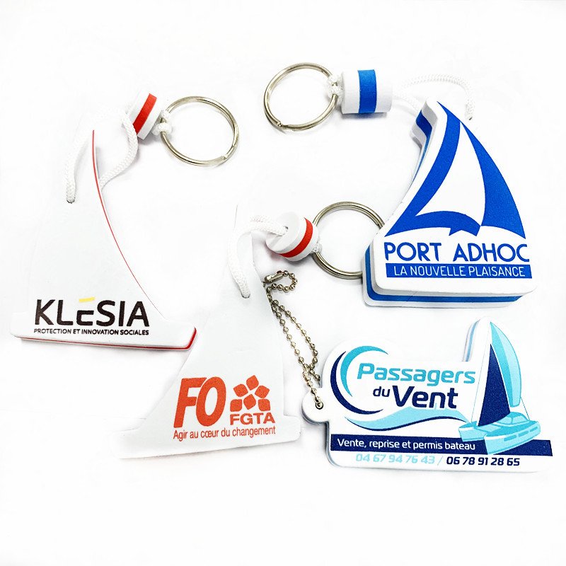 Wholesale Custom Logo EVA Foam Floating Keyring Water Buoyant Keychain High Quality Promotional Boat Floating Keychain for Sport