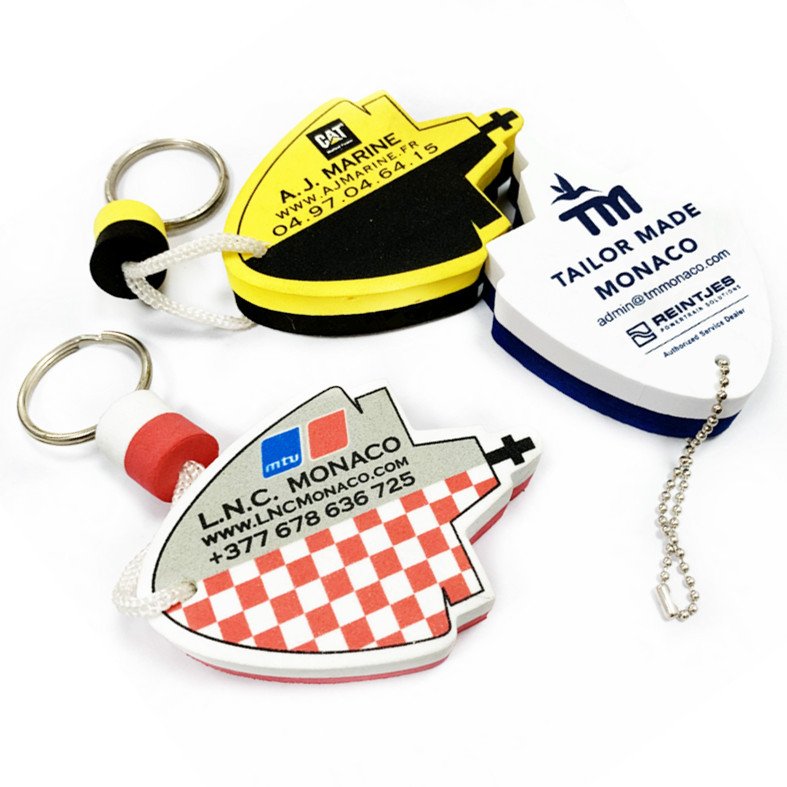 Wholesale Custom Logo EVA Foam Floating Keyring Water Buoyant Keychain High Quality Promotional Boat Floating Keychain for Sport