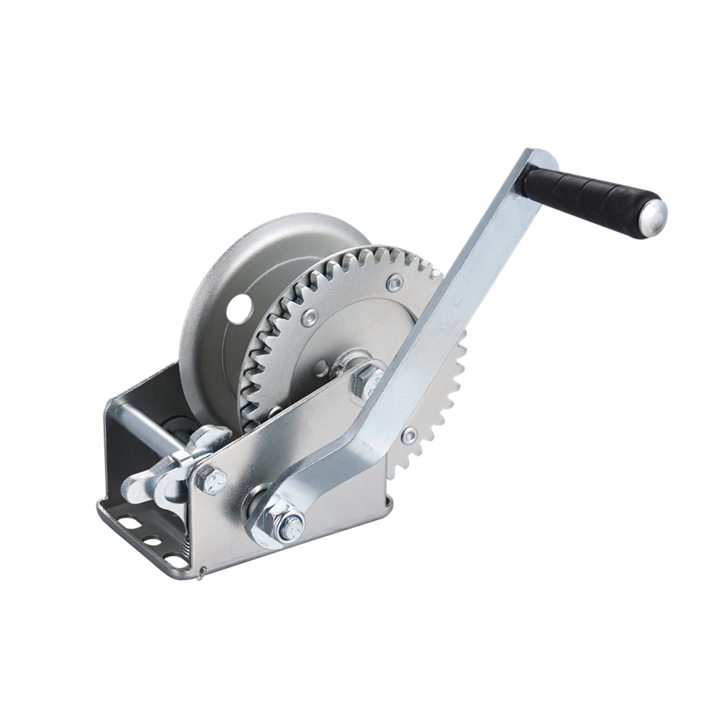 Winch Manufacturer 1200lbs Hobbing Gear Zinc Plated Hand Winch Manual Webbing Strap Wire Rope Cable