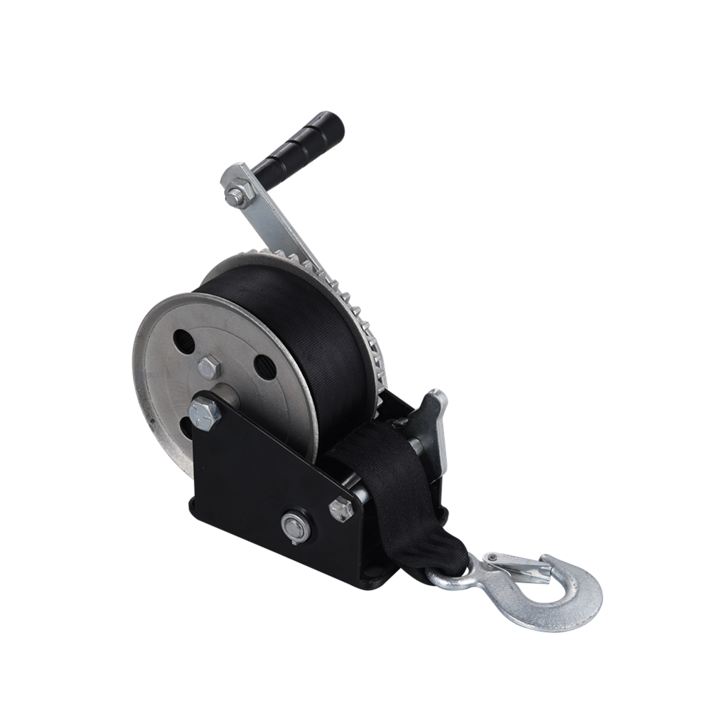Winch Manufacturer 1200lbs Hobbing Gear Zinc Plated Hand Winch Manual Webbing Strap Wire Rope Cable
