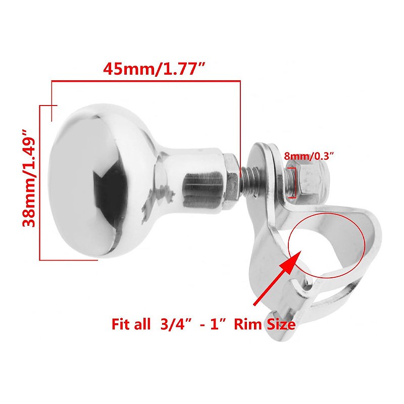 316 Stainless Steel Boat Steering Wheel Knob, Steering Wheel Maneuvering Knob Dia. from 5/8'' to 1''