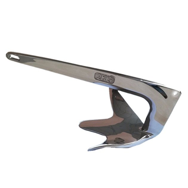 Hot Sale Marine Grade Stainless Steel Boat Anchor Bruce Anchor 2 kg for Yacht Fitting