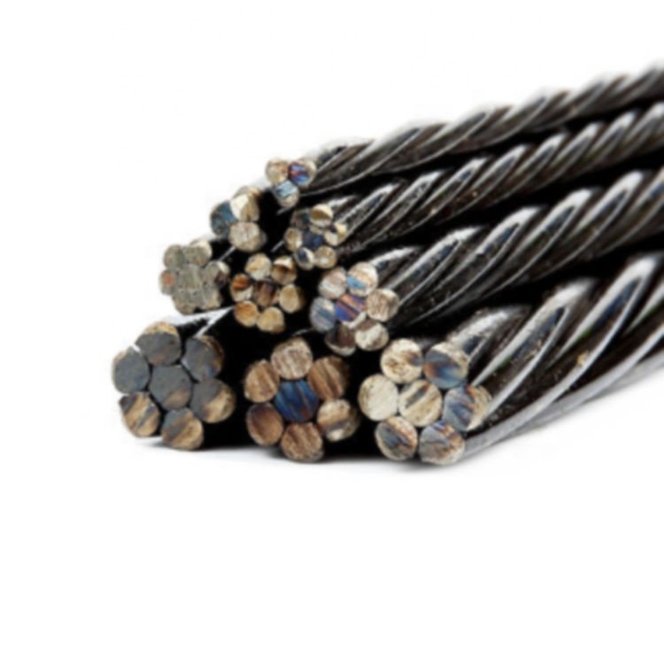 PC Strand 1x7 Wire 12.7mm 9.53mm Prestressed Concrete Unbonded PE Strands Cables Prestressing Steel Strand Cable