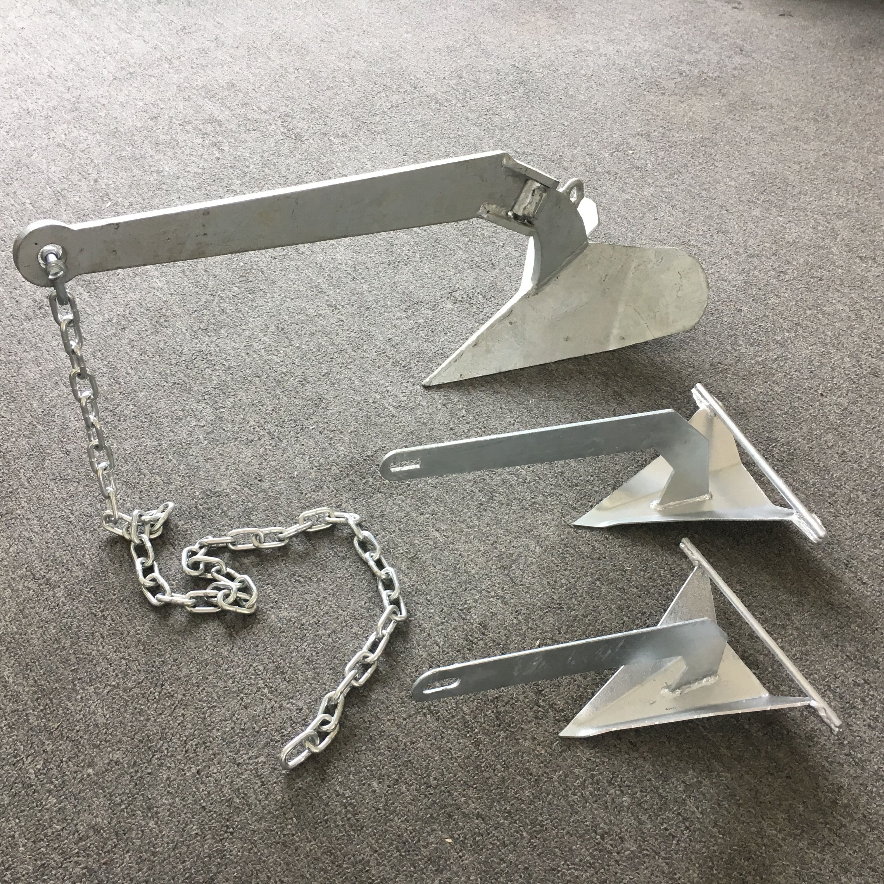 2019 Best Galvanized Small Boat Marine Yacht Danforth Bruce Fishing Anchor Rope Kit Sand Mud Bottom