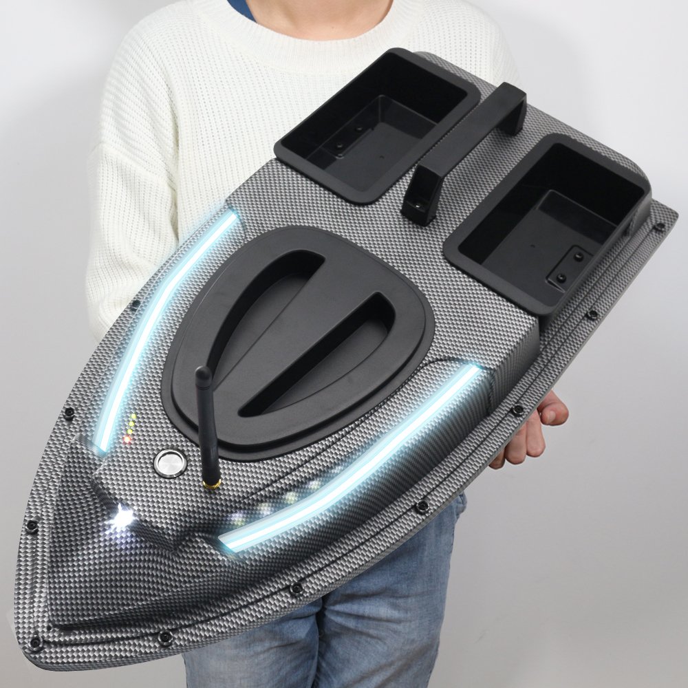 V900 Bait Boat 40 GPS Anchor Points Dual Hoppers 500M Auto Return Carp Fishing Boat With Steering Light