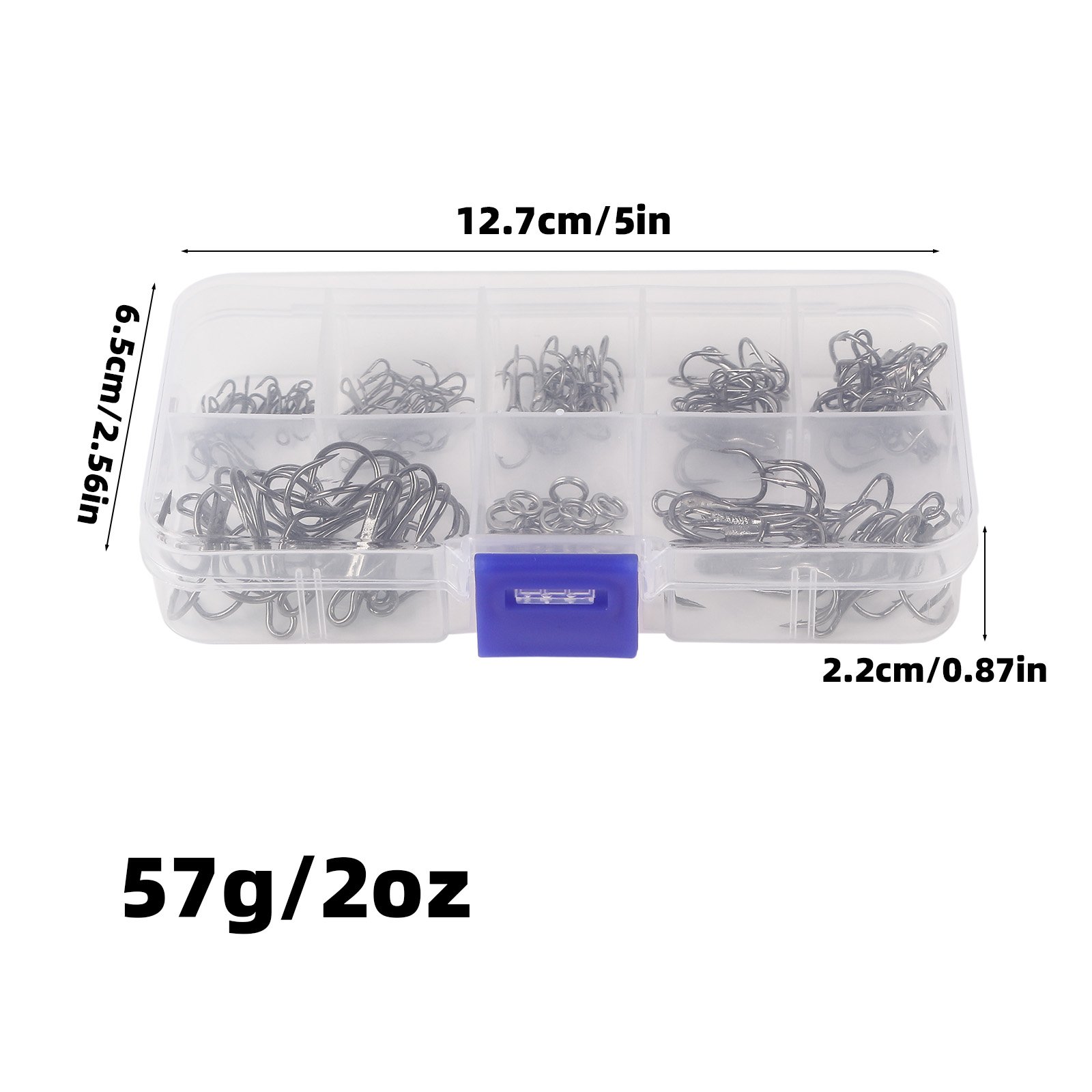 90pcs Fishing Treble Hook Box Single Hook with Barbs High Carbon Steel Fishing Anchor Hooks Fishing Accessories