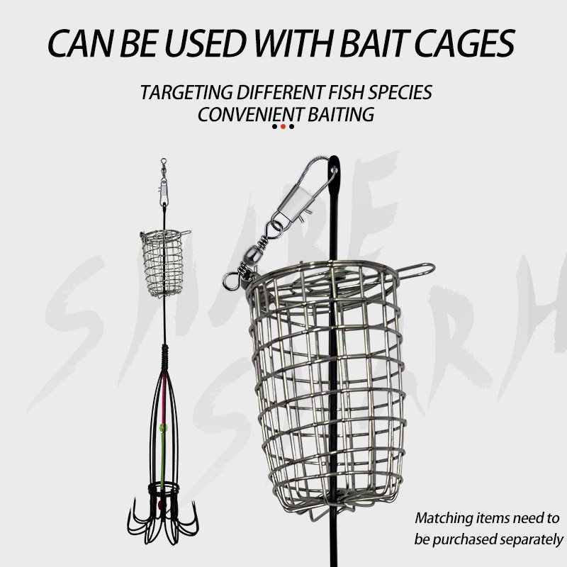 8 Claw 16 Hook Squid Bait Trap Fishing Lures Cage Luminous Fishing Hook Eight Claw Anchor Hook Fishing Group
