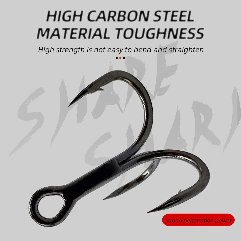 Sea Fishing Sharp Treble Hooks High Carbon Steel 3X Strong Fishing Hook Triple Anchor Hooks for Big Game Bluefish Salmon
