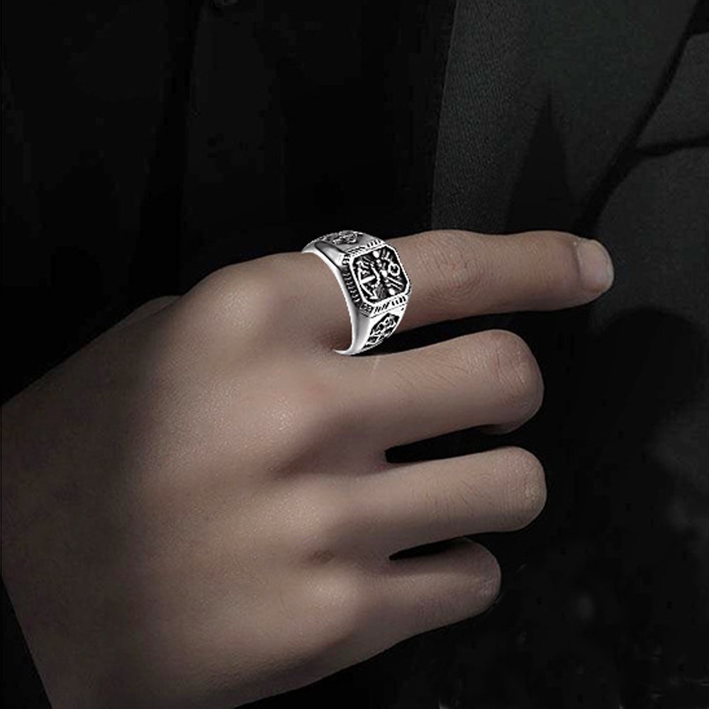 DICAYLUN Titanium Steel Jewelry Men's Jewelry Accessories Vintage Stainless Steel Ring Pirate Boat Achor Silver Men Ring