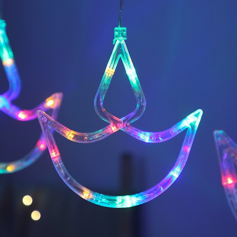 Diwali Lights Window Anchor Boat Row Curtain Diya Lights for Ramadan