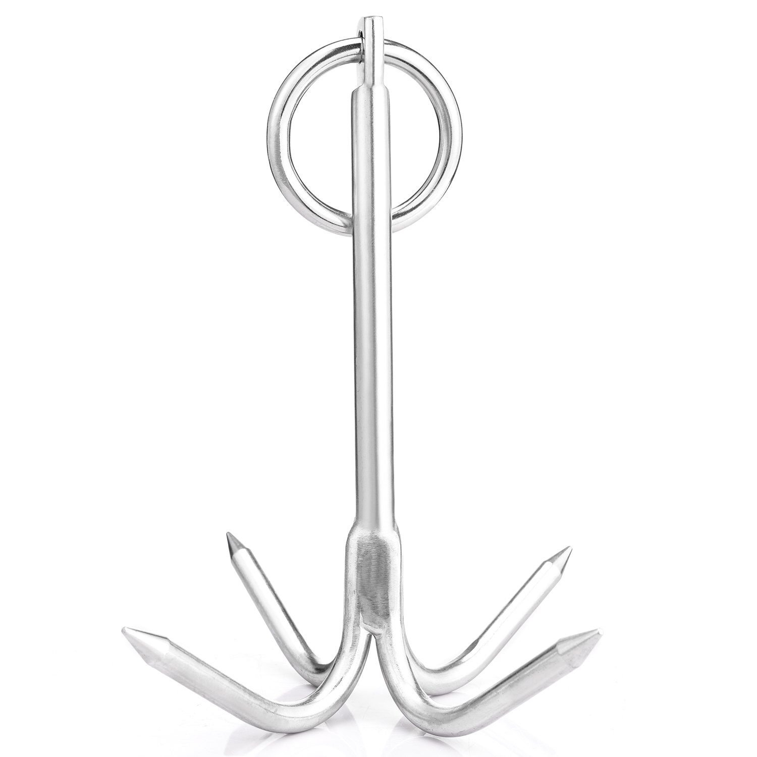 HANSE MARINE #316 Stainless Steel 4 Fluke Anchor with Ring 0.4~1.85 KG for Boat Kayak Accessories