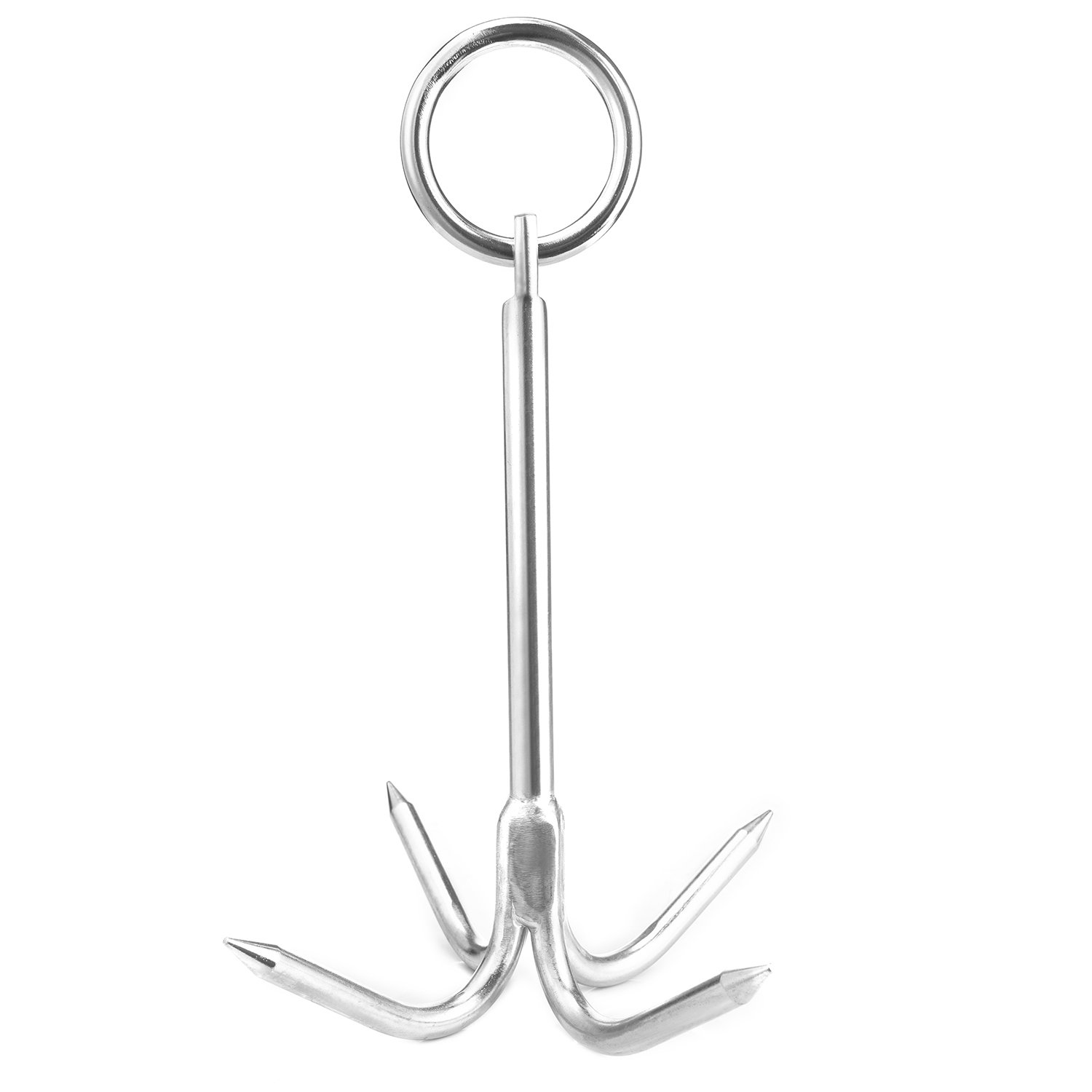 HANSE MARINE #316 Stainless Steel 4 Fluke Anchor with Ring 0.4~1.85 KG for Boat Kayak Accessories