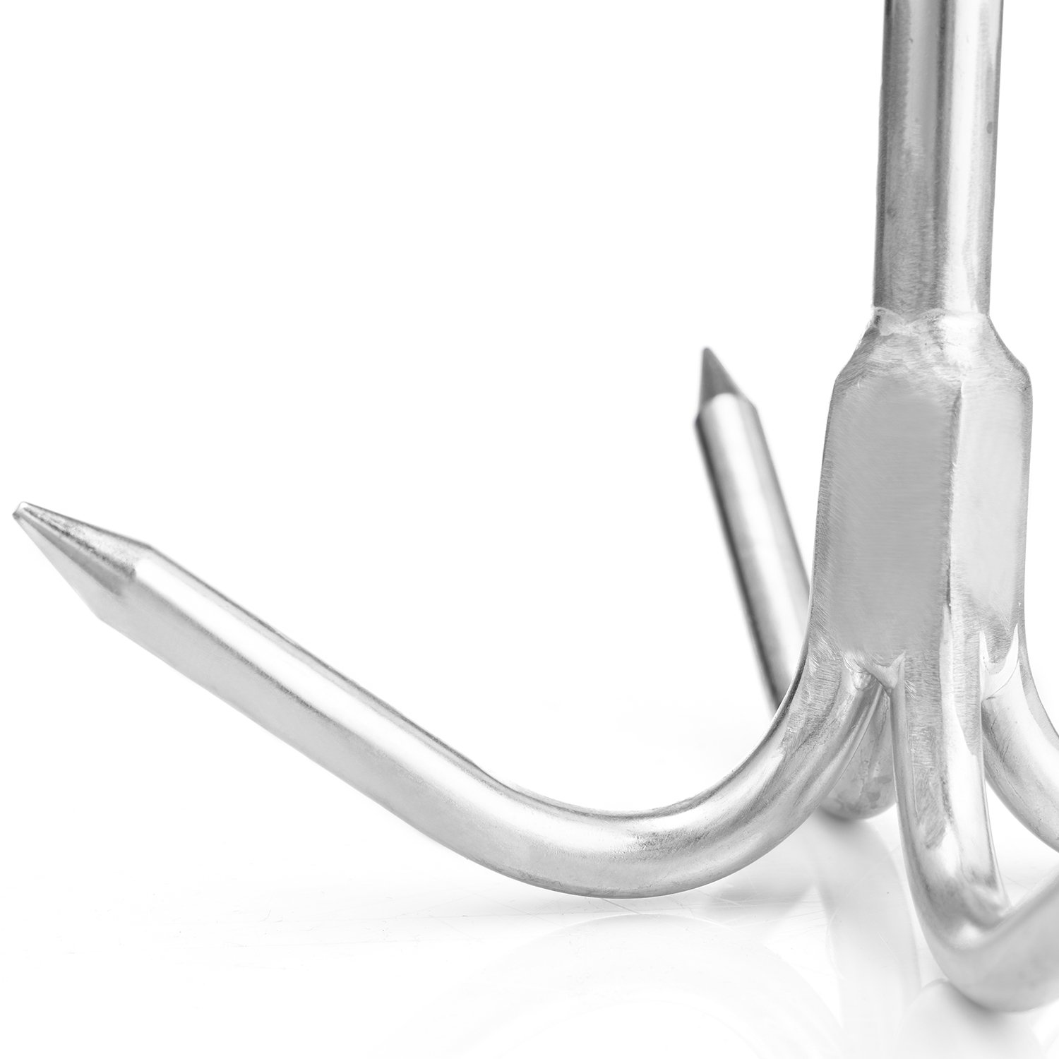 HANSE MARINE #316 Stainless Steel 4 Fluke Anchor with Ring 0.4~1.85 KG for Boat Kayak Accessories