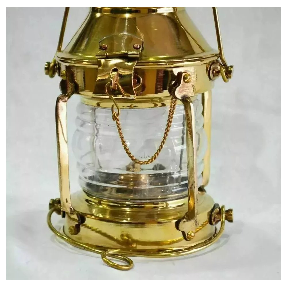 new Brass Anchor Oil Lamp Leeds Burton Nautical Maritime 10" Ship Lantern Rustic Vintage Home DecorAntique Boat Lantern