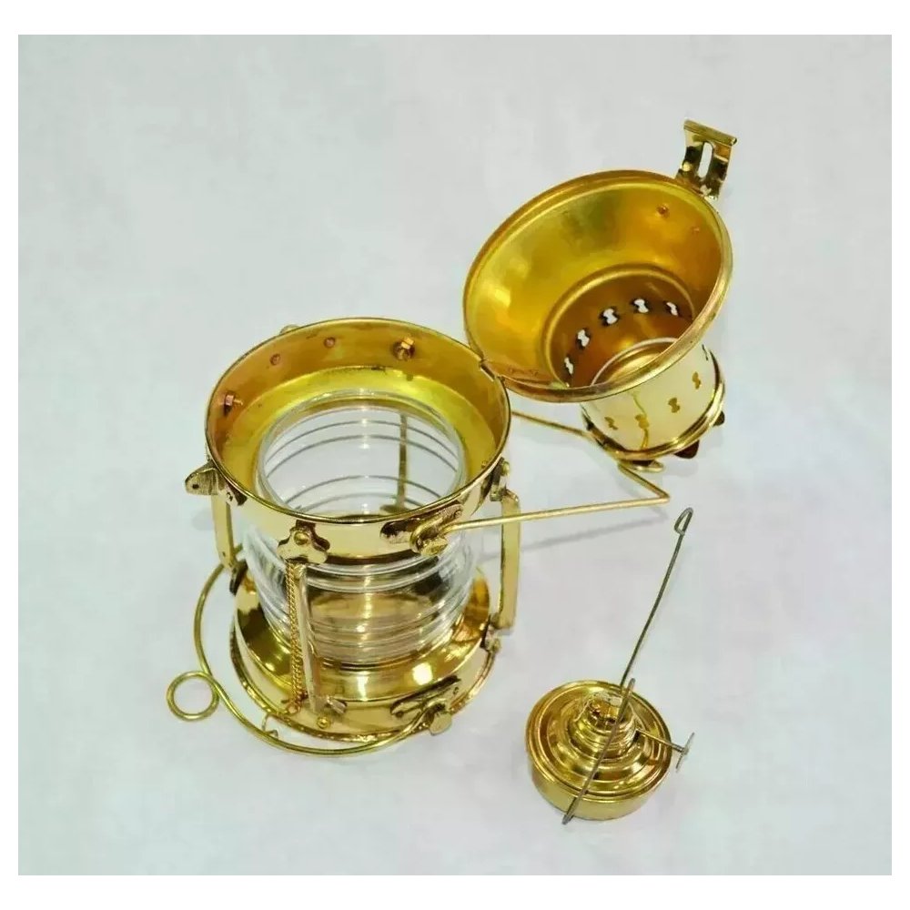new Brass Anchor Oil Lamp Leeds Burton Nautical Maritime 10" Ship Lantern Rustic Vintage Home DecorAntique Boat Lantern