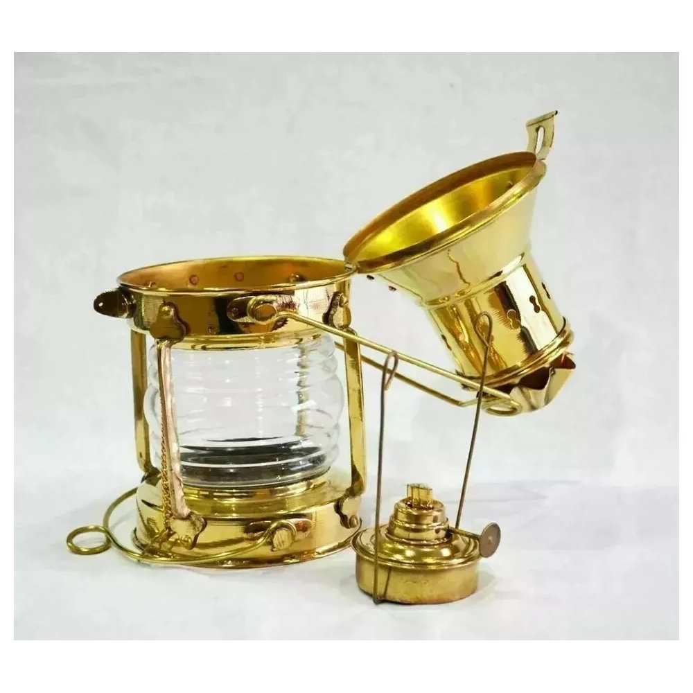 new Brass Anchor Oil Lamp Leeds Burton Nautical Maritime 10" Ship Lantern Rustic Vintage Home DecorAntique Boat Lantern