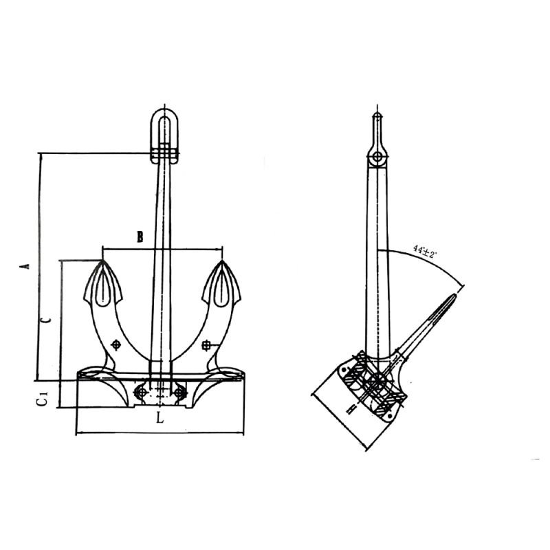 Heavy-Duty Marine Hall Anchor in Forged Steel for International Waters - DNV GL Certified