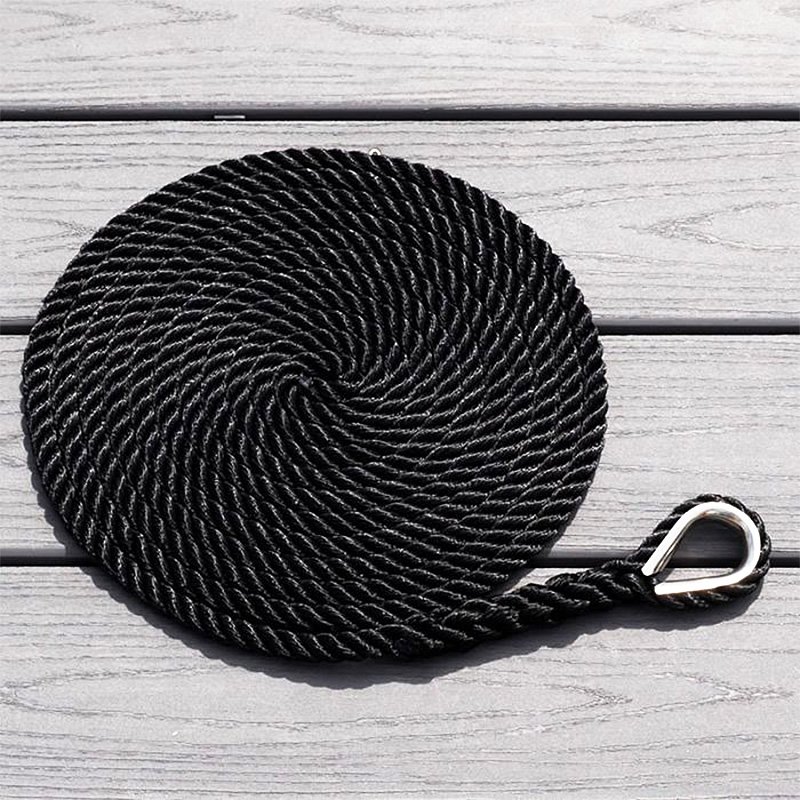 Manufacturer Oem Marine Mooring Rope Anchor Line 30m 1/2 Inch 100 FT 3 Strand Twisted Nylon Dock Rope for Boat