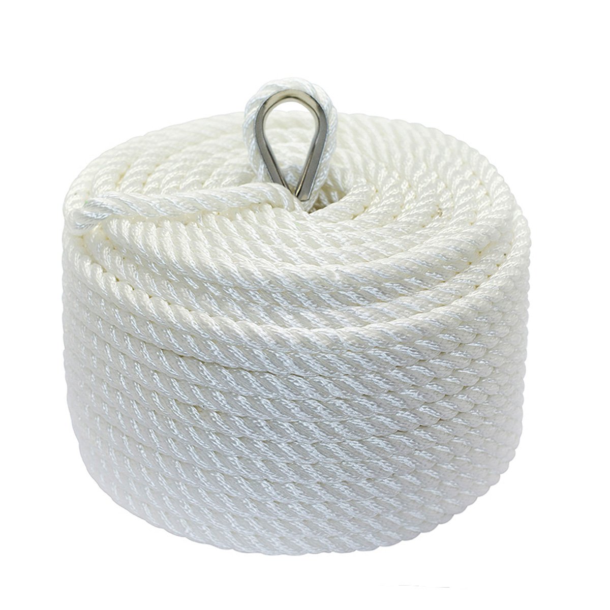 Manufacturer Oem Marine Mooring Rope Anchor Line 30m 1/2 Inch 100 FT 3 Strand Twisted Nylon Dock Rope for Boat