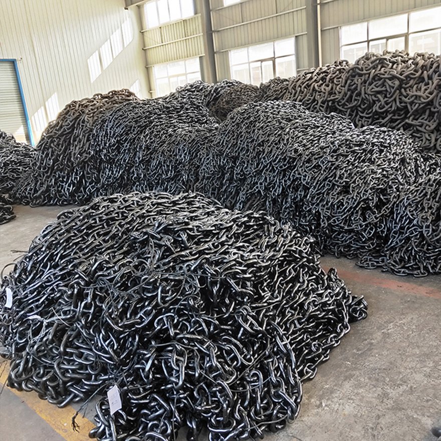 Ship Anchor Chain Black Painted Grade 3 Stud Link Anchor Chain