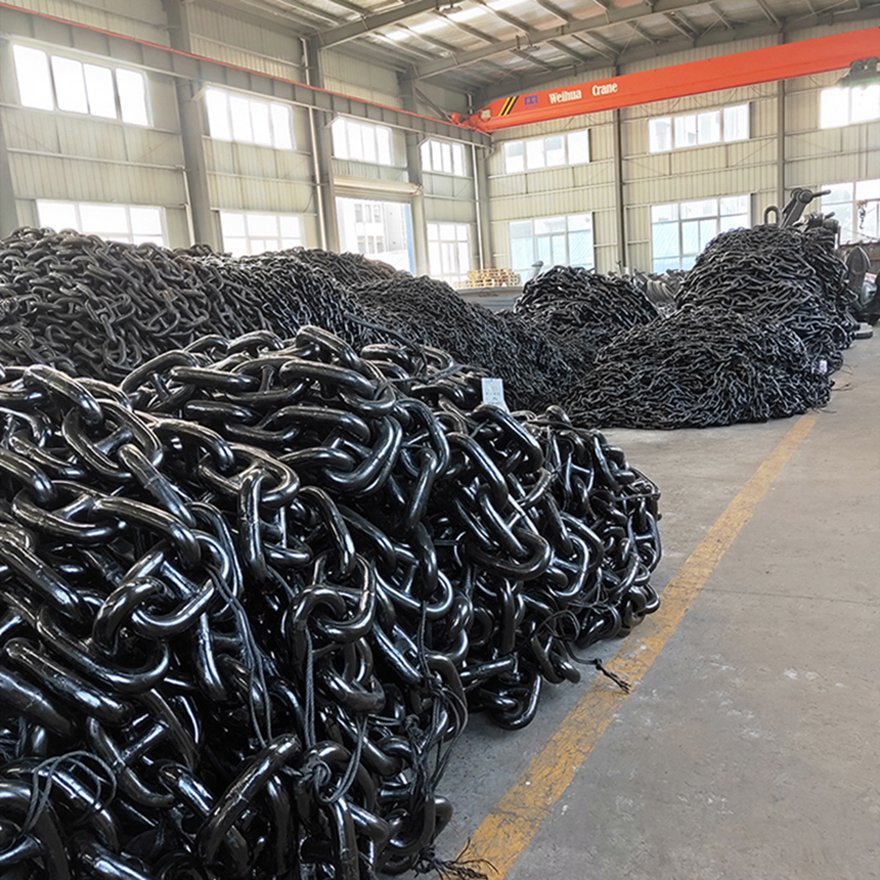 Ship Anchor Chain Black Painted Grade 3 Stud Link Anchor Chain