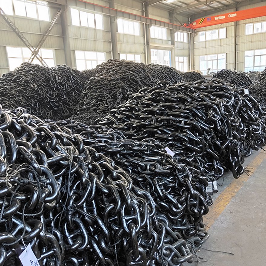 Ship Anchor Chain Black Painted Grade 3 Stud Link Anchor Chain