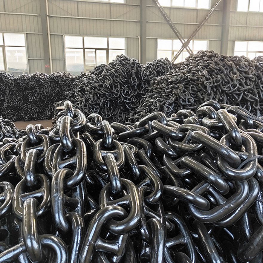 Ship Anchor Chain Black Painted Grade 3 Stud Link Anchor Chain