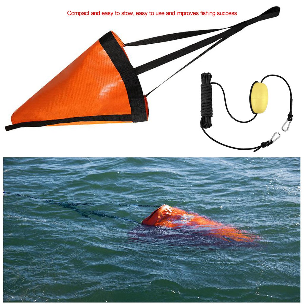 Kayak Canoe Boat Float Marine PVC Sea Anchor Drift Anchor Drogue Drifting Brake Rowing with 30 ft Retrieving Tow Throw Line