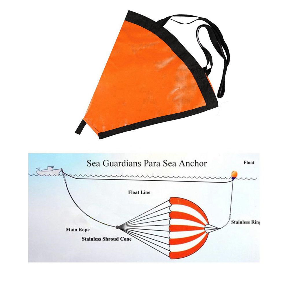 Kayak Canoe Boat Float Marine PVC Sea Anchor Drift Anchor Drogue Drifting Brake Rowing with 30 ft Retrieving Tow Throw Line