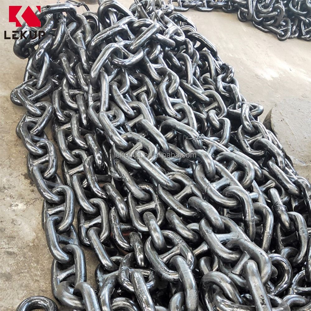 Factory Production Ship Boat Mooring Extra Large Chain Link Marine Welded Stud Enlarged Link 60mm Stud Link Anchor Chain