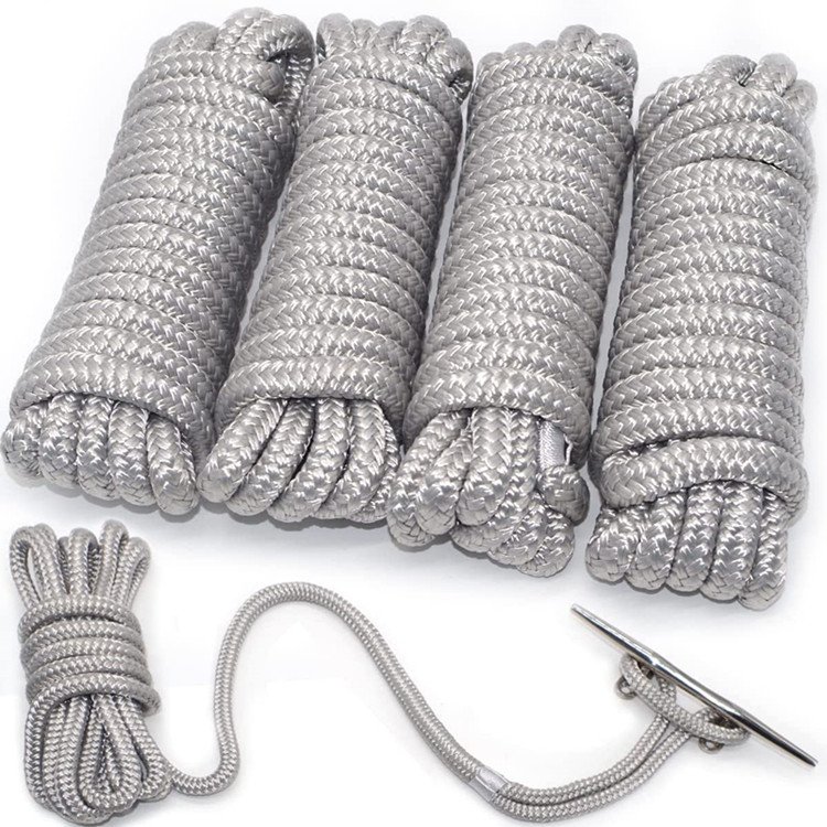 OEM ODM Marine Supplier 3/8 1/2 INCH Nylon Polyester Polypropylene Double Braided Marine Rope Dock Line Rope for Ship Docking