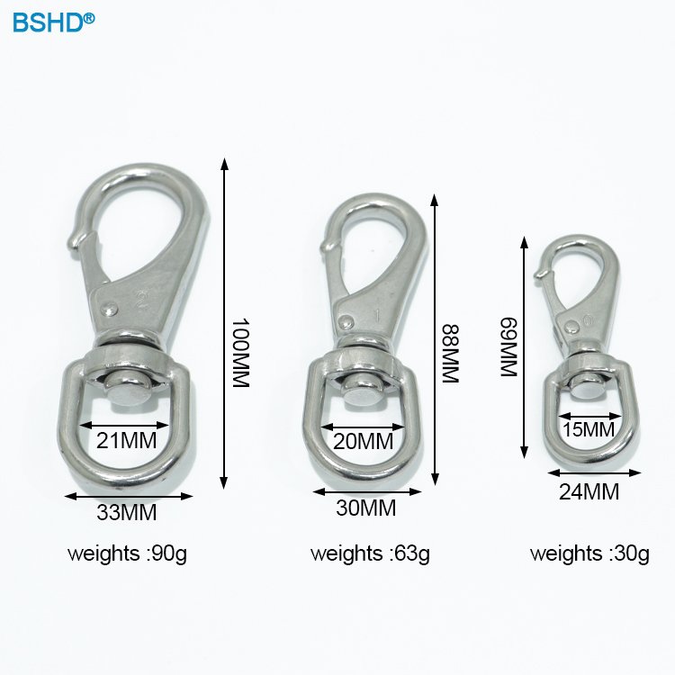 Swivel Eye Snap Hook Stainless Steel Clip Hooks for Universal Dog Leash Hook Flagpole Rope Pet Chain Boat Anchor Rope