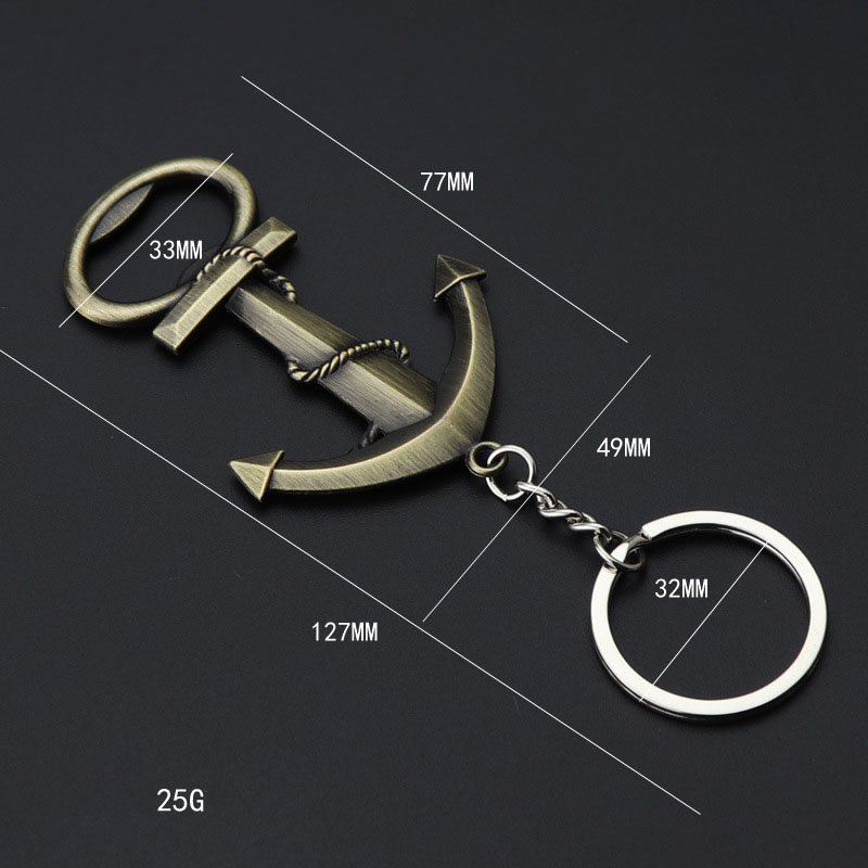 Wholesale Boat Anchor Keychain Beer Bottle Opener Classic Anchor Bottle Opener Custom logo Metal Key Chains
