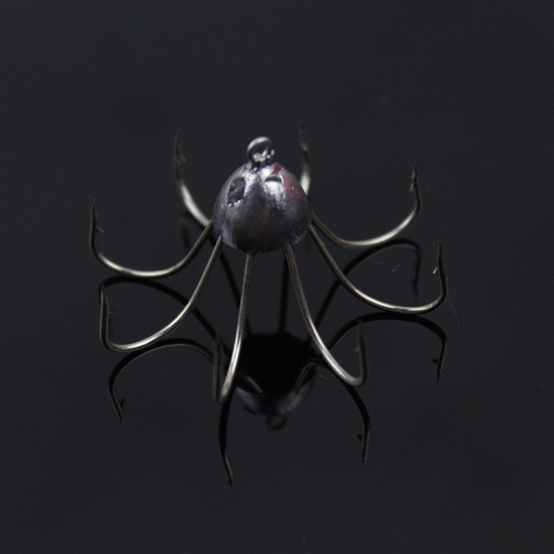 Wholesale Umbrella Shaped Lead Head Jig Octagonal Fishing Hook High Carbon Steel Squid Octopus Anchor Hook 8 Claw Squid Jig Hook