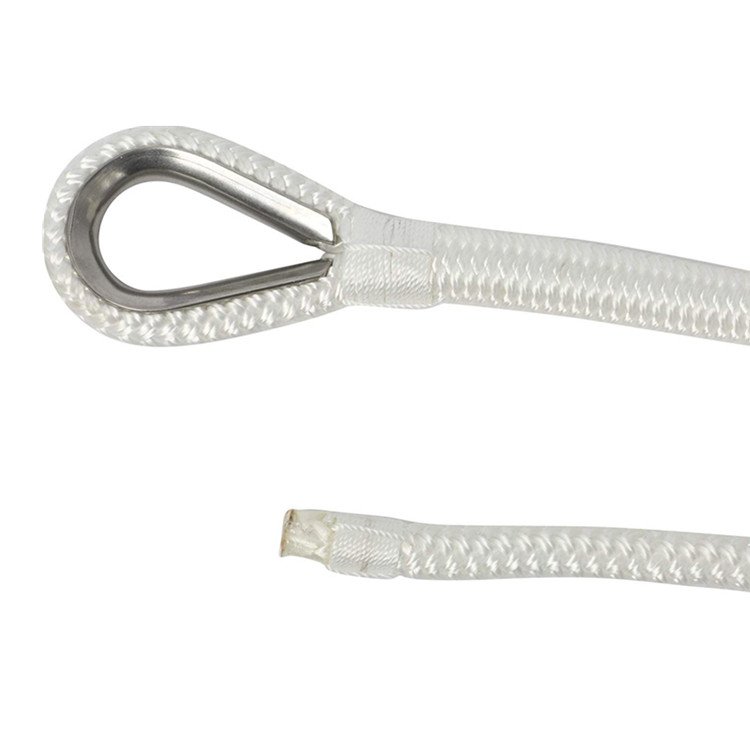 Customized Product 3 Strands Twisted Nylon Dock Line Double Braided Polyester Anchor Rope for Marine Accessories