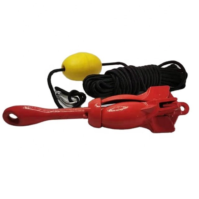 1.5kg Carbon Steel Folding Anchor Red Lacquer Anchor Rubber Boat Fishing Boat Special Fishing Anchor