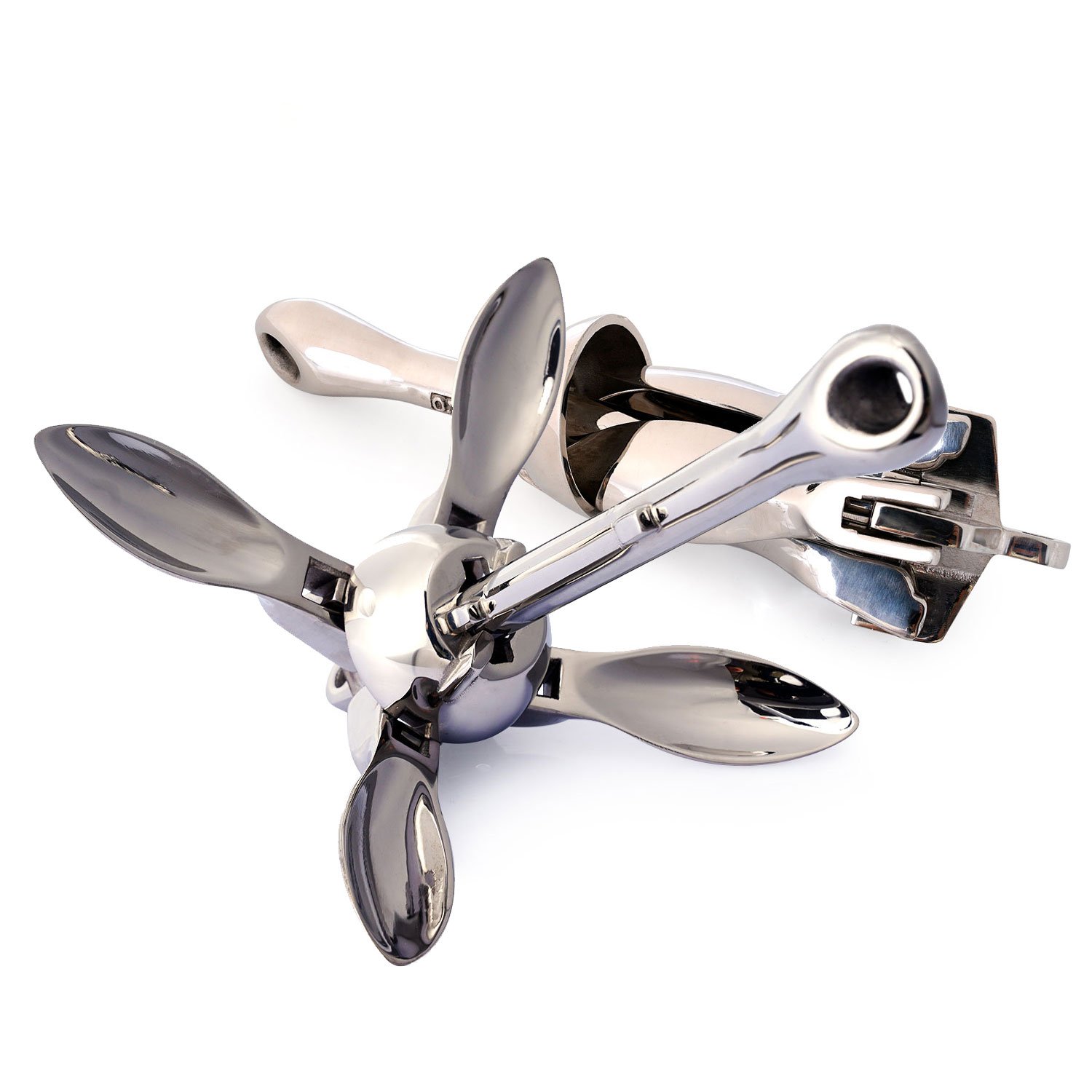 HANSE MARINE Sea Anchor 316 Stainless Steel Type a Folding Grapnel Anchor 0.7~4 KG for Boat Yacht